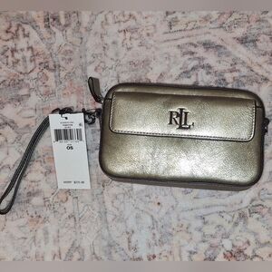 Ralph Lauren Metallic Leather Marcy Convertible Pouch
